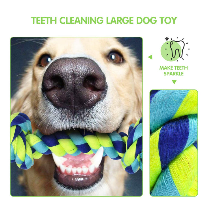 HARLOVY Large Tough Chew Toys for Aggressive Chewers Large Breed,Heavy Duty Dental Rope Toys Kit for Medium Dogs