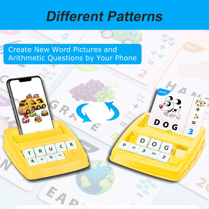 Pup Go Letter Game, Spelling Word Games, Educational Early Learning Toys for 3 4 5 6 7 8 Year Old Kids, Pre School Toys Number Games Gifts for Boys Girls (Yellow)