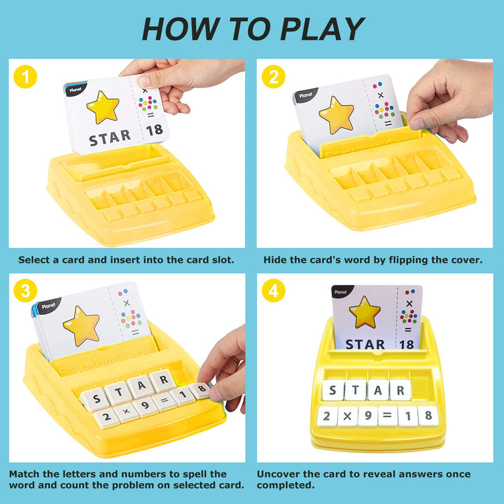 Pup Go Letter Game, Spelling Word Games, Educational Early Learning Toys for 3 4 5 6 7 8 Year Old Kids, Pre School Toys Number Games Gifts for Boys Girls (Yellow)