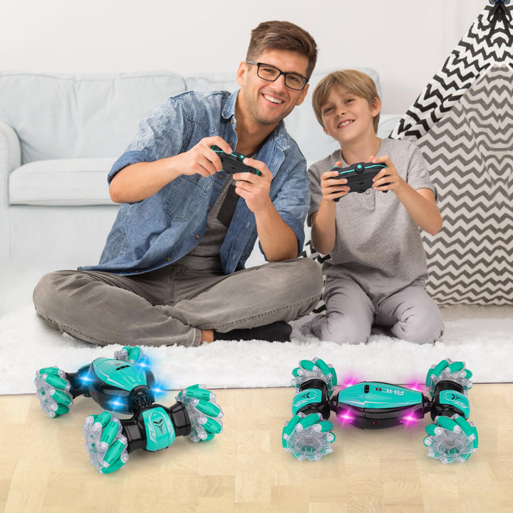 NEXBOX Remote Control Crawler for Kids - 360 Rotation RC Stunt Car 4WD 2.4 GHz OffRoad Vehicle Remote Controlled with Hand Control, Birthday Gift for Boys 6 7 8 9 10 11 12 Years