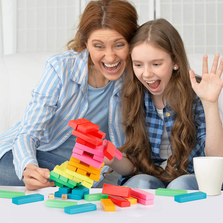 Coogam Wooden Blocks Stacking Game with Storage Bag