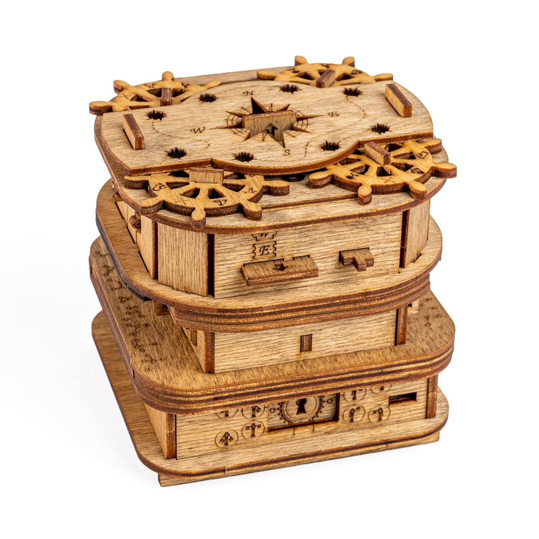 iDventure Cluebox - Davy Jones Locker - Escape Room game - Puzzle box - gift box - 3D wooden puzzle - wooden jigsaw - 3D puzzles for adults - brain teaser - birthday gift gadget for men - money box