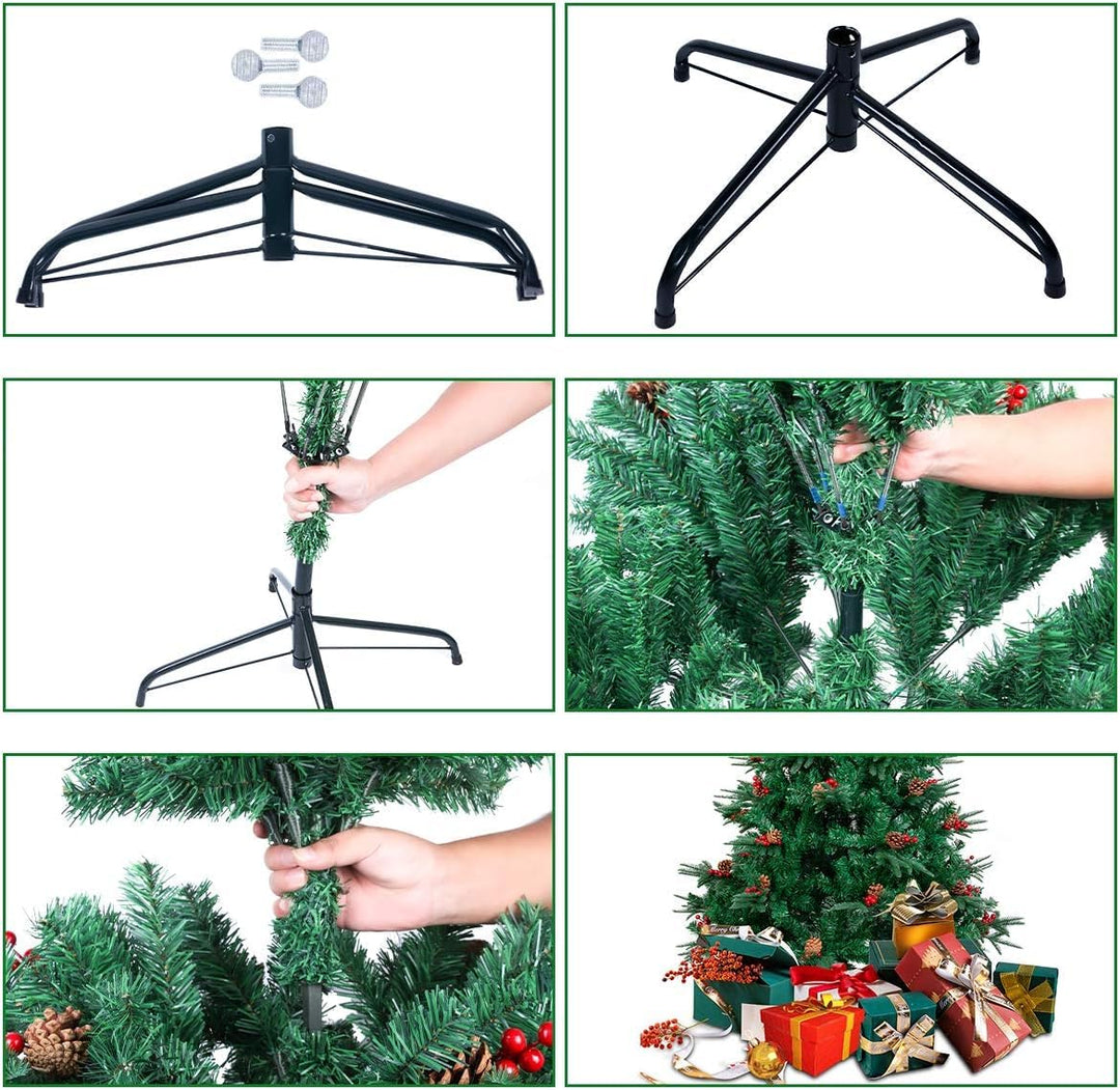 7FT PVC Christmas Tree with Pine Cones