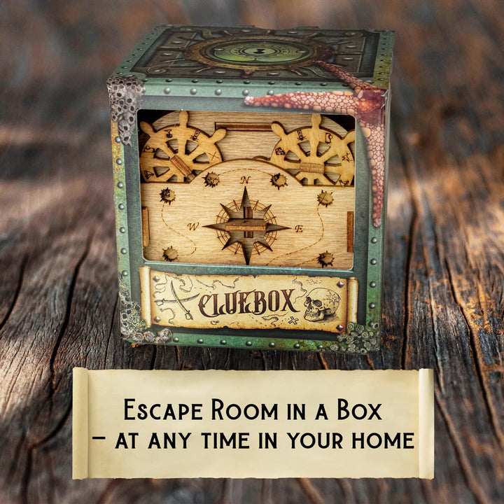 iDventure Cluebox - Davy Jones Locker - Escape Room game - Puzzle box - gift box - 3D wooden puzzle - wooden jigsaw - 3D puzzles for adults - brain teaser - birthday gift gadget for men - money box