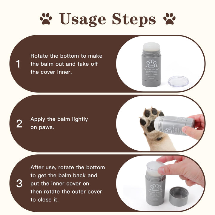 Tinioey Dog Paw Balm for Dogs & Cats with Vitamin E (68g Stick) | Natural Lick Safe Dog Nose Balm Protector, Soother & Moisturizer for Cracked & Dry Paws, Nose, Elbows & Itchy Skin | Dog Paw Cream