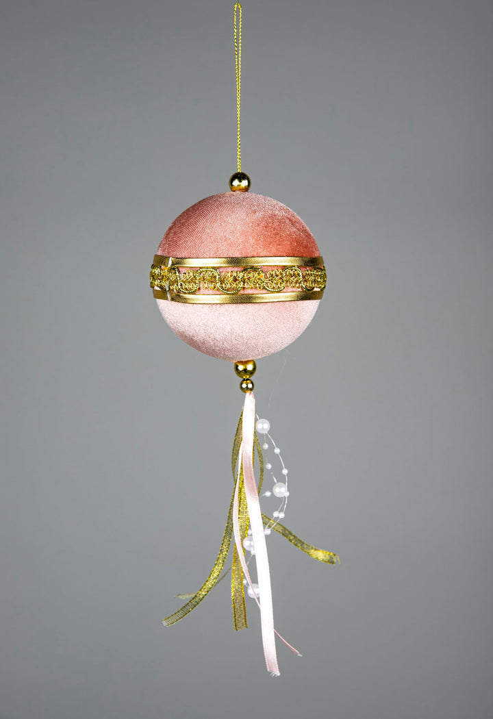 9cm Light Pink Christmas Baubles