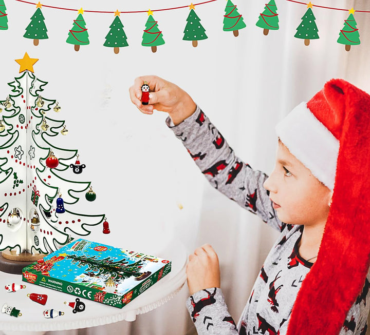 Kids' 24-Day Xmas Countdown Tree with Ornaments