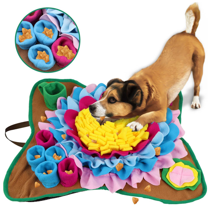 Pet Snuffle Mat for Dogs Interactive Feed Game Sunflower Suction Cups Dog Treats Feeding Mat With Puzzles Encourages Natural Foraging Skills1