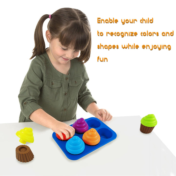 Cupcake Toddler Learning Colors and Shape Sorting Toys