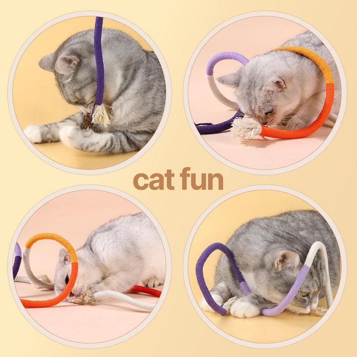 YUDANSI Catnip Toys for Indoor Cats, Snaky Rope Toys with Gall Fruit for Cat Playing Chewing Teeth-Cleaning