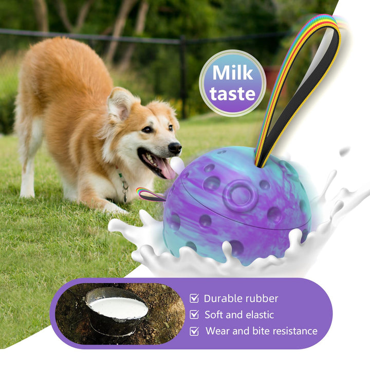 HETOO Interactive Dog Toys,Natural Rubber Dog Balls on a Rope,Dog Treat Ball Dispenser Puzzle Dog Ball Keep them Busy,Reduces Anxiety Boredom Dog Chew Toys,Refillable Homemade Freezable Dog Food Ball