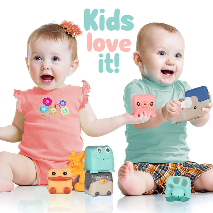 Cute Animal Baby Montessori, Sensory Stacking Teether Toys