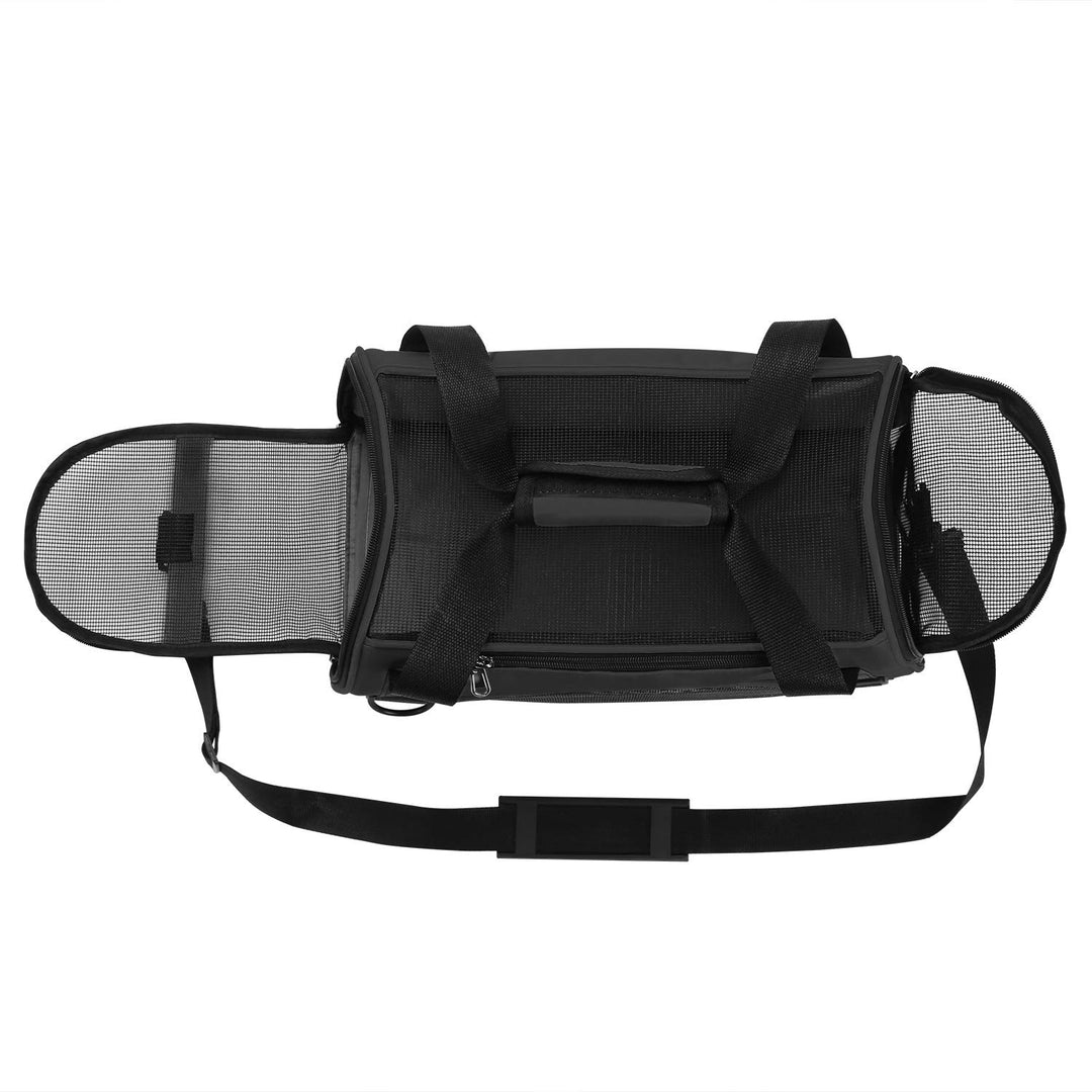 YLONG Cat Carrier Airline Approved Pet Carrier,Soft-Sided Travel for Cats Dogs Puppy Comfort Portable Foldable Bag,Airline (S, BLACK)