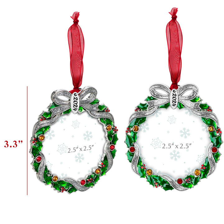 Christmas Wreath Metal Photo Frame Ornament