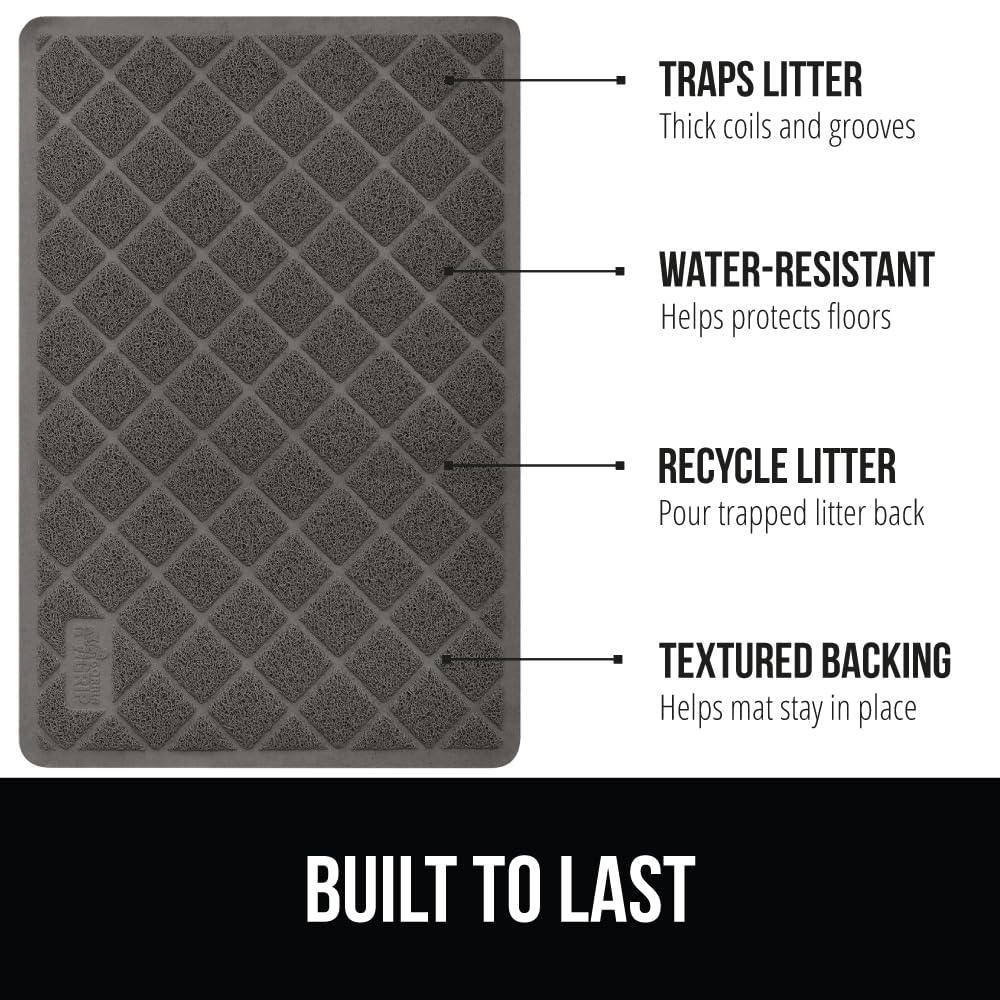 Gorilla Grip Original Premium Durable Multiple Cat Litter Mat, 47x35, XL Jumbo, Water Resistant, Traps Litter from Box and Cats