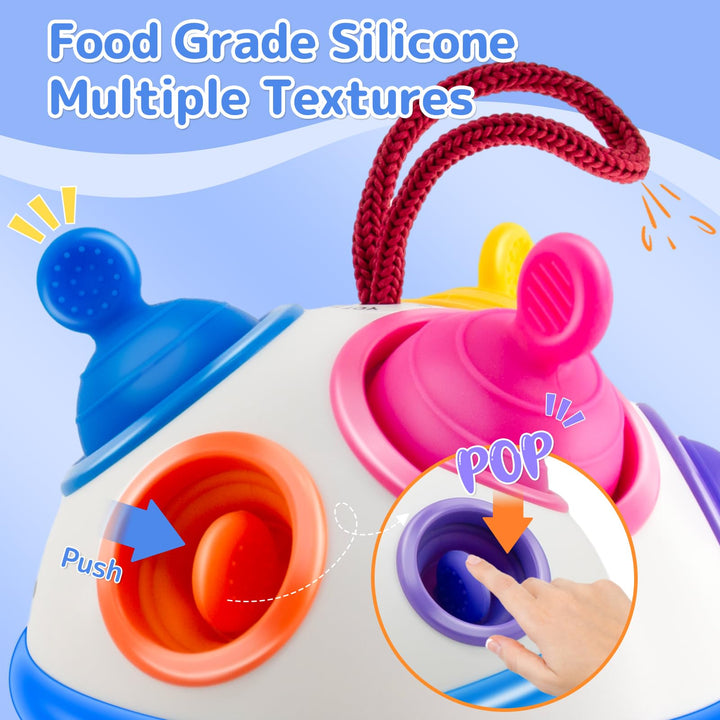Montessori Baby 12M+, Food Grade Silicone Sensory Activity Toys