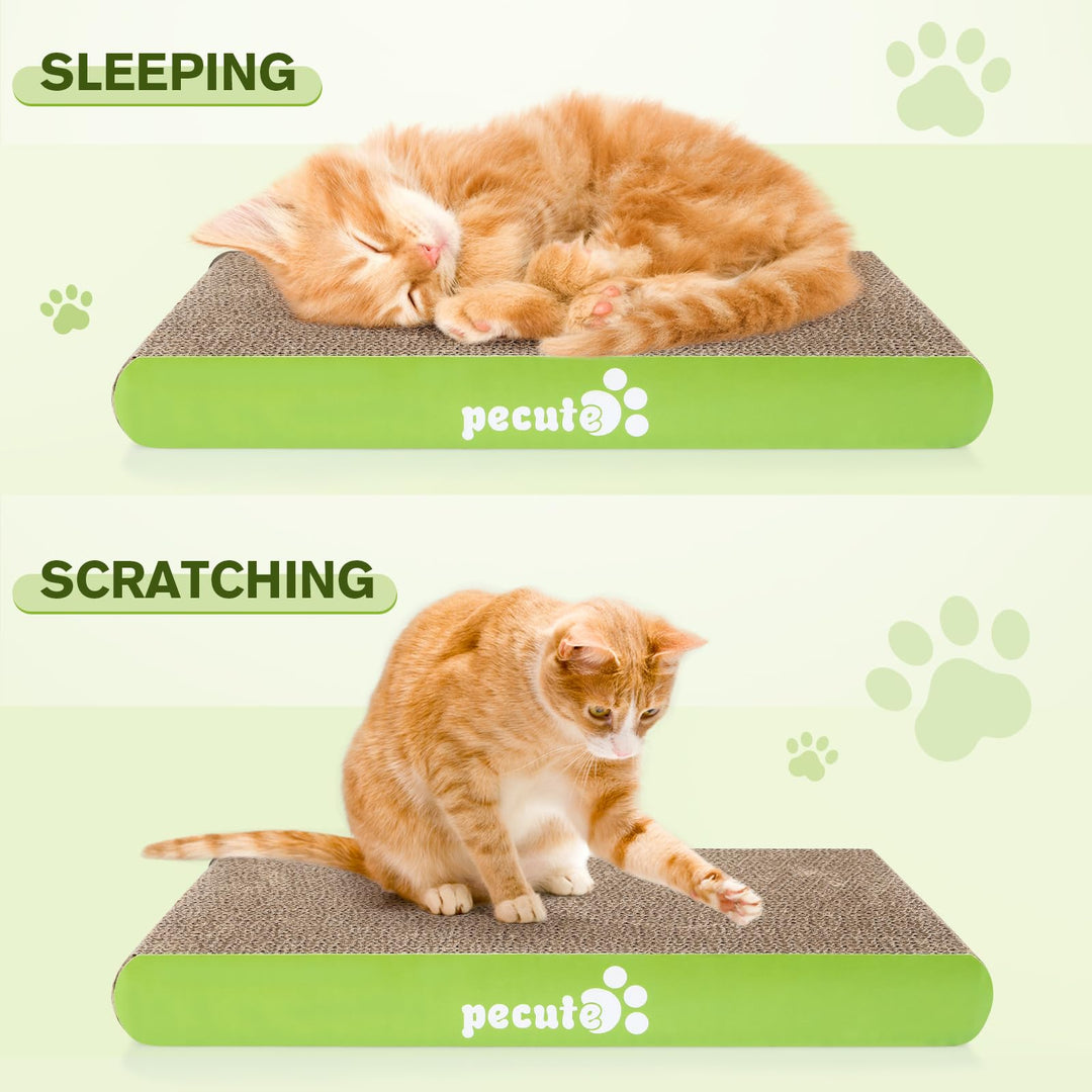 pecute Cat Scratcher Cat Scratching Boards 2 Pack, Kitty Scratching Pads Small Medium Cat Lounger Catnip Included