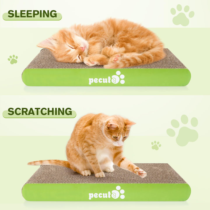 pecute Cat Scratcher Cat Scratching Boards 2 Pack, Kitty Scratching Pads Small Medium Cat Lounger Catnip Included