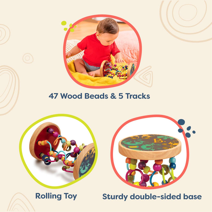 2 in 1 Educational Baby Colorful Routes Wooden Baby Toys