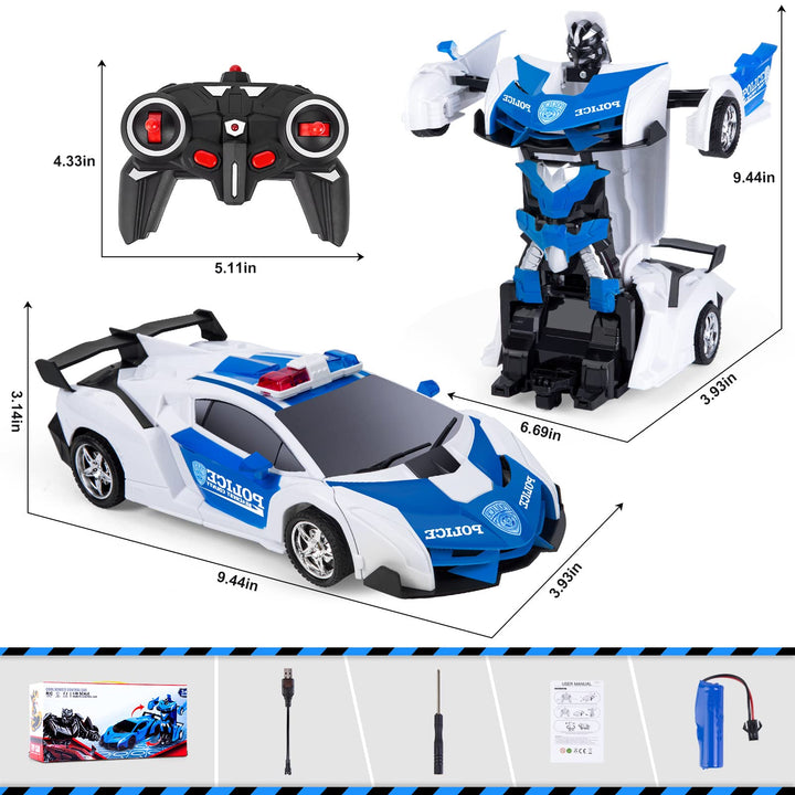 Thedttoy Transforming Toys Remote Control Transform Car 2 in 1 Remote Control Cars for Kids Boys Age 5-12