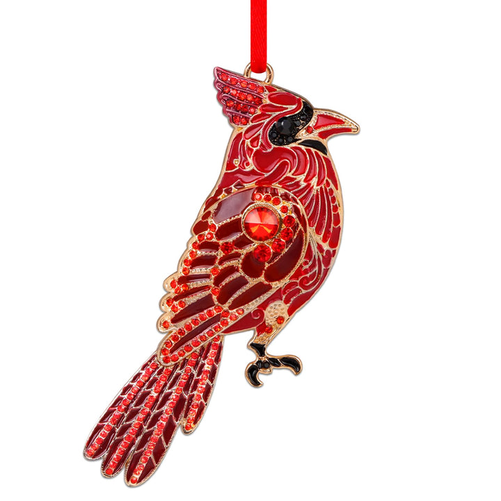 Red Cardinal Christmas Ornaments - Metal Hanging Decor