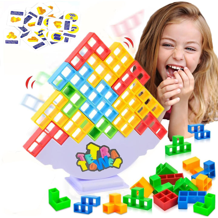 iYuePeng 32 Pcs Tetra Balance Tower Stacking Games Team Building Blocks