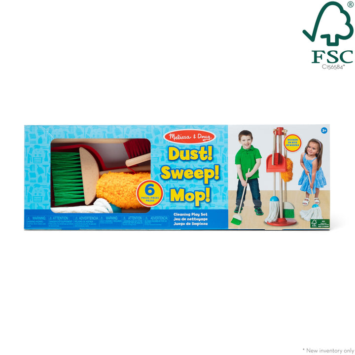 Melissa & Doug, Let’s Play House! Dust! Sweep! Mop! Pretend Play Toy Set for Kids | Cleaning Wooden Toys for Children