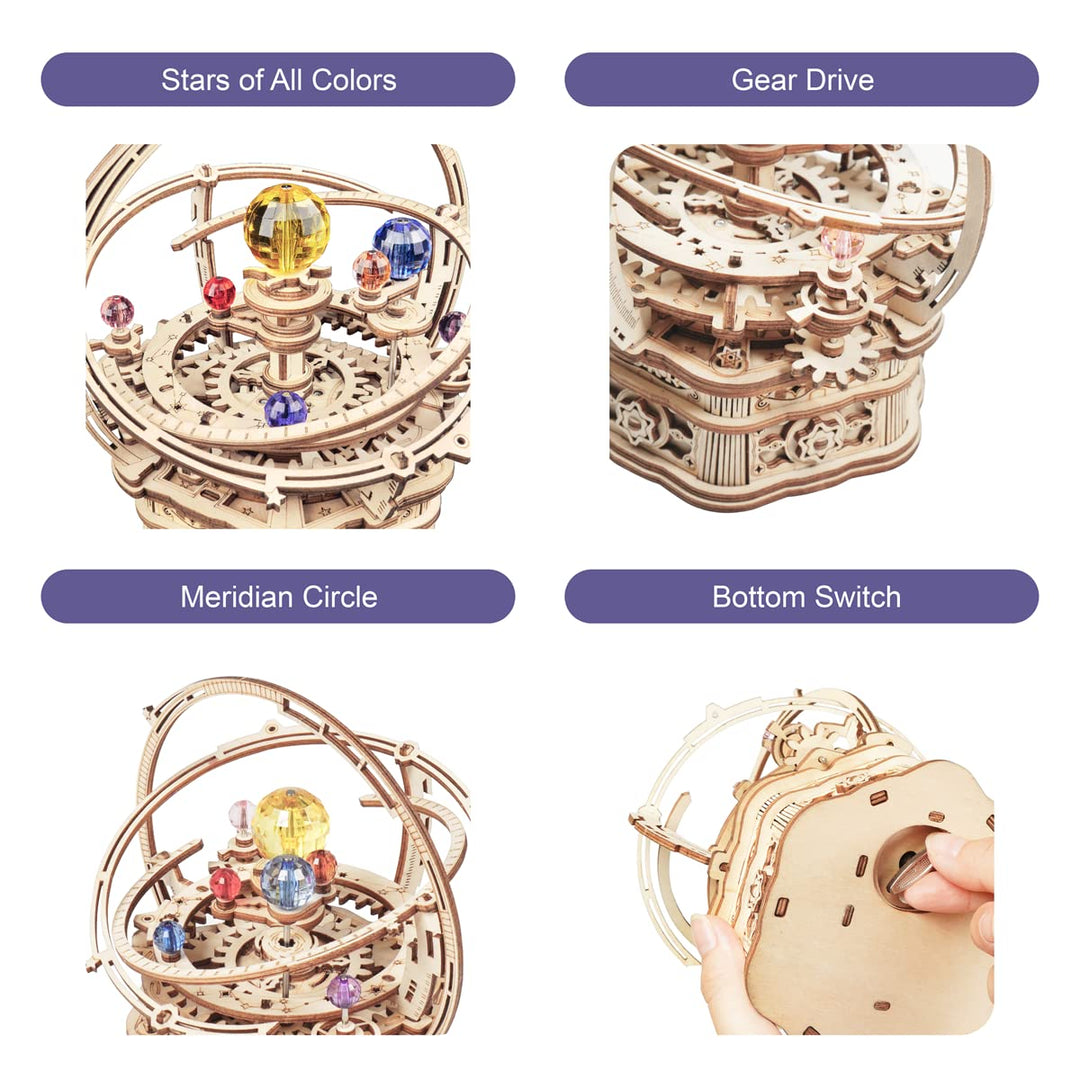 ROKR Music Box Model kits For Adults to Build,3D Wooden Puzzle Starry Night