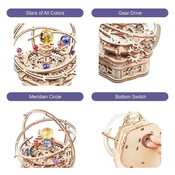 ROKR Music Box Model kits For Adults to Build,3D Wooden Puzzle Starry Night