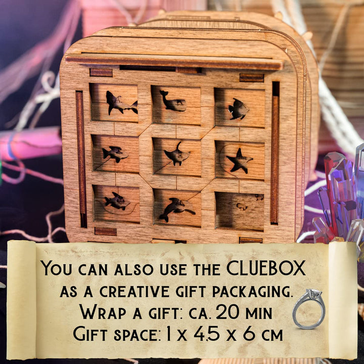 iDventure Cluebox - Davy Jones Locker - Escape Room game - Puzzle box - gift box - 3D wooden puzzle - wooden jigsaw - 3D puzzles for adults - brain teaser - birthday gift gadget for men - money box