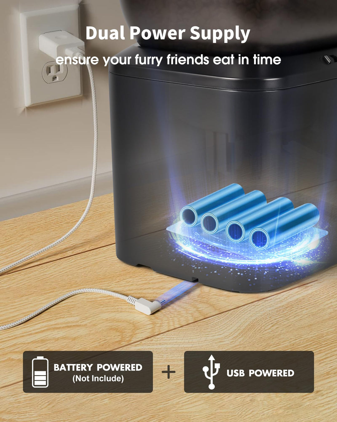 HOOFUN Automatic Cat Feeder: Wifi Cat Feeder with Timer, 4L Cat Food Dispenser with App Control for Remote Feeding