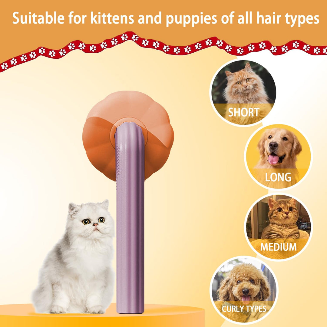 WUBAYI Dog Brush Cat Brush Grooming Brush,Self Cleaning Slicker Brush Pet Grooming Tool for Long Hair or Short Hair Cats Pet Brush Easily to Remove Loose Undercoat, Mats, Tangled Hair and Shed Fur