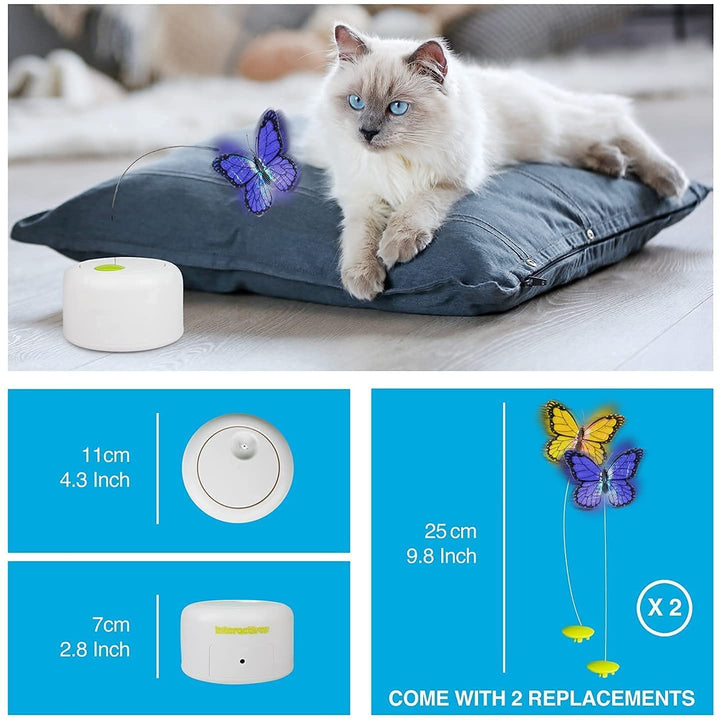 ALL FOR PAWS Interactive Motion Activated Cat Butterfly Toy, Flutter Bug Cat Toy, Indoor Interactive Play Teaser Cat Toy