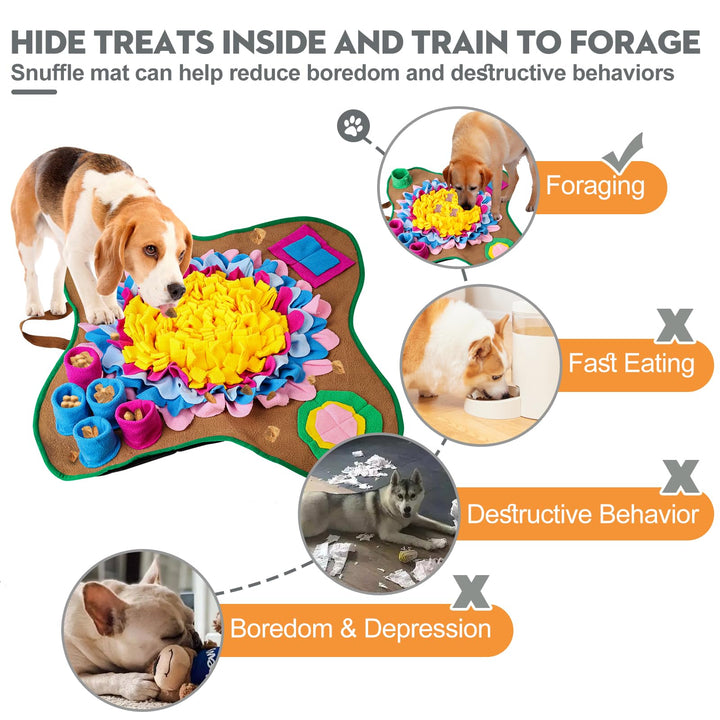 Pet Snuffle Mat for Dogs Interactive Feed Game Sunflower Suction Cups Dog Treats Feeding Mat With Puzzles Encourages Natural Foraging Skills1