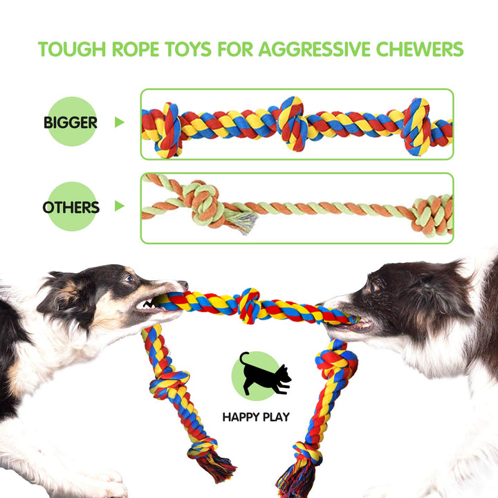HARLOVY Large Tough Chew Toys for Aggressive Chewers Large Breed,Heavy Duty Dental Rope Toys Kit for Medium Dogs