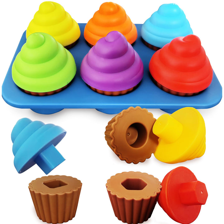 Cupcake Toddler Learning Colors and Shape Sorting Toys