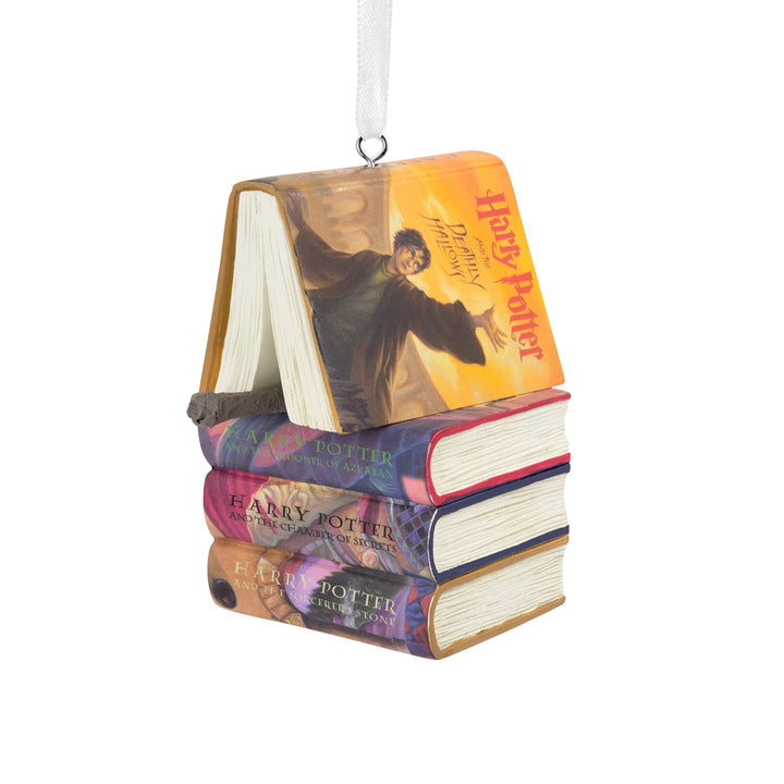 Harry Potter Stacked Books Wand Christmas Ornament