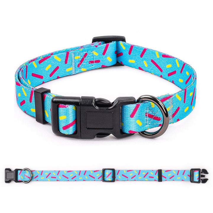 COSYHOMELONDON Dog Collar with Bohemia Floral Tribal Geometric Patterns - Soft Ethnic Style Collar Adjustable for Small Medium dogs(Geometric D, m)