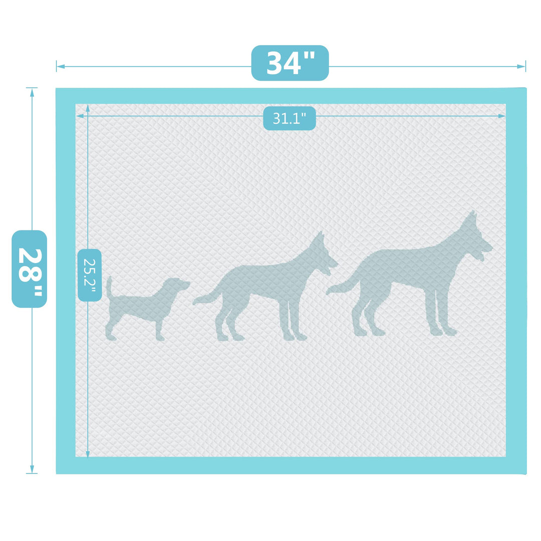BESTLE Extra Large Pet Training and Puppy Pads Pee Pads for Dogs