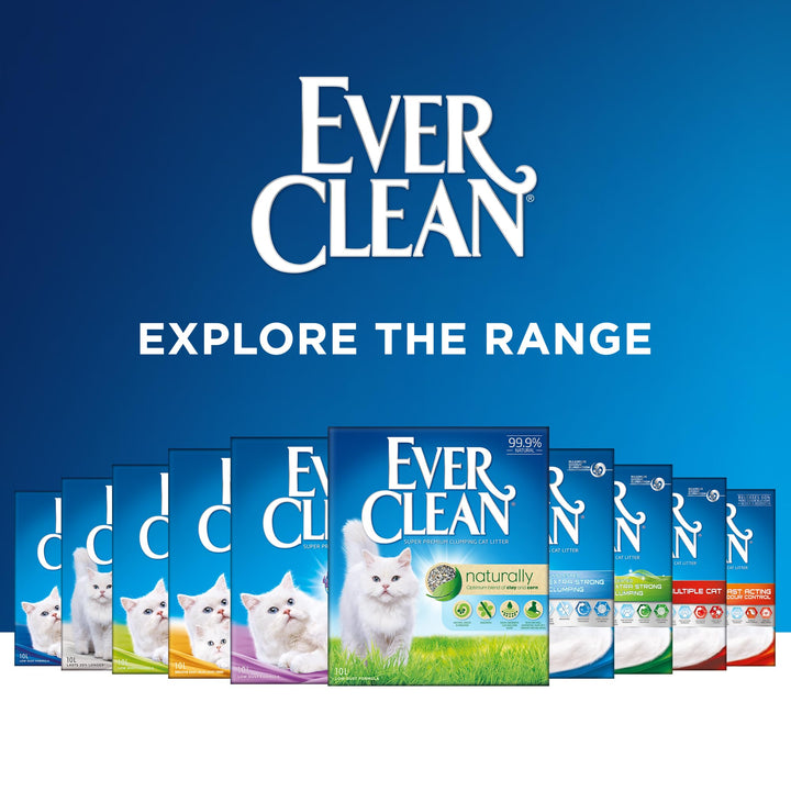 Ever Clean Clumping Cat Litter, Fast Acting Odour Control, Ideal for small spaces, Scented for long-lasting freshness, 10L
