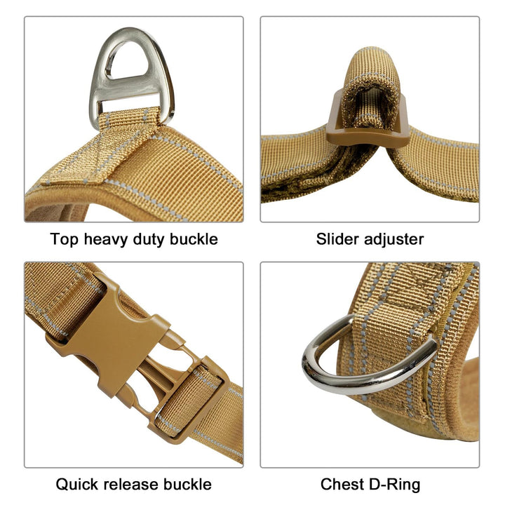 No Pull Dog Harness with Soft Padded Handle Reflective Strip Escape Proof Quick Fit to Adjust Dog Harness Easy for Training Walking for Small Medium Large Dog