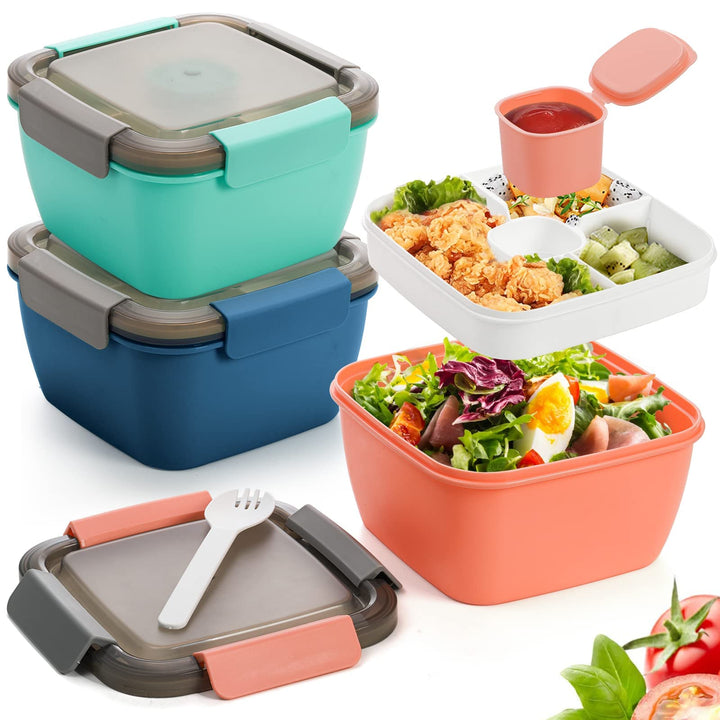3-Pack 1500ml Bento Salad Lunch Box