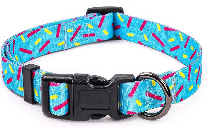 COSYHOMELONDON Dog Collar with Bohemia Floral Tribal Geometric Patterns - Soft Ethnic Style Collar Adjustable for Small Medium dogs(Geometric D, m)