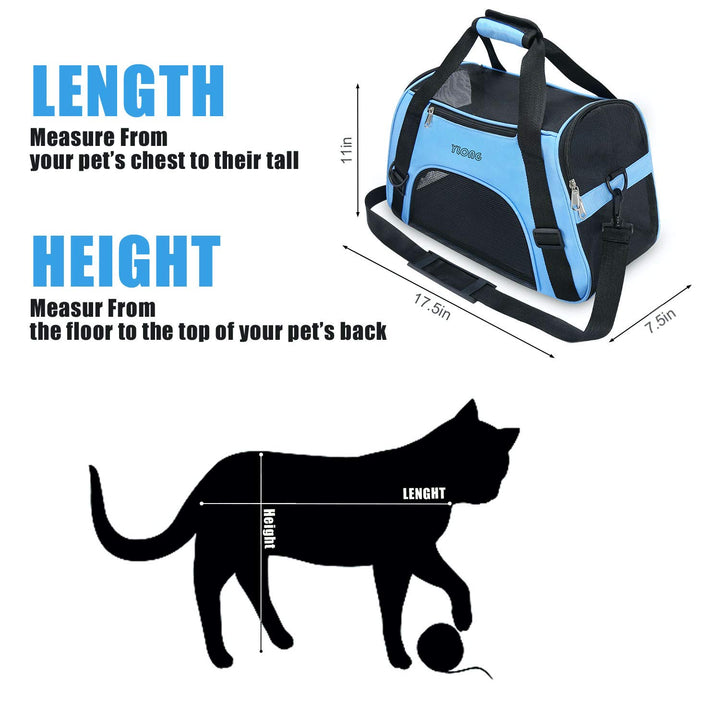 YLONG Cat Carrier Airline Approved Pet Carrier,Soft-Sided Pet Travel Carrier for Cats Dogs Puppy Comfort Portable Foldable Pet Bag