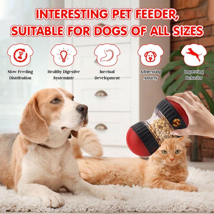 CHANCCI Interactive Dog Feeder Toys,Adjustable Dog Treat Dispensing,Interactive Dog Enrichment Toy to Keep Them Busy,Food Puzzles Ball for Dogs,Puppy Slow Feeder for Stimulating IQ Training
