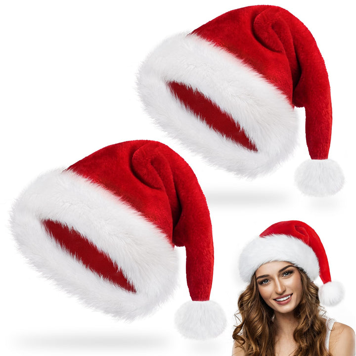 2-Pack Luxury Velvet Santa Hats