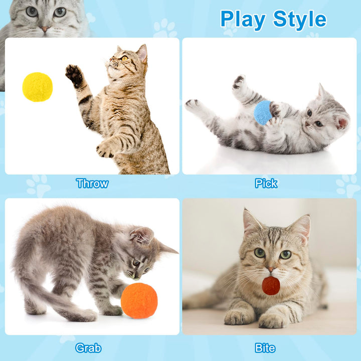 Zuimei Interactive Cat Ball Launcher, Cat Ball Toys Launcher with 100pcs Soft Plush Balls Silent Cat Ball Shooting Toy Funny Interactive Cat Toys for Indoor Cats Training Exercise Playing