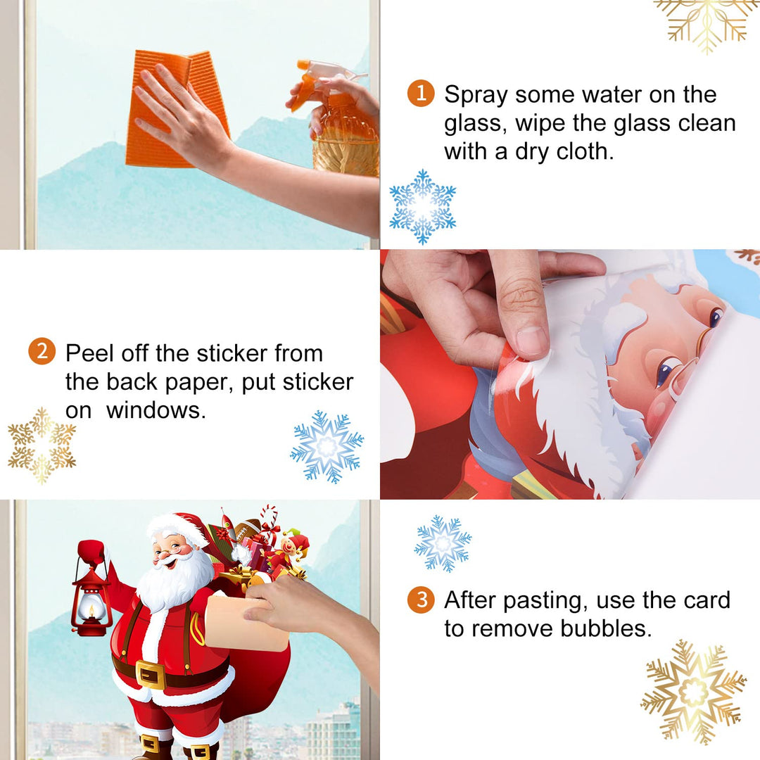 Large Reusable Xmas Window Clings