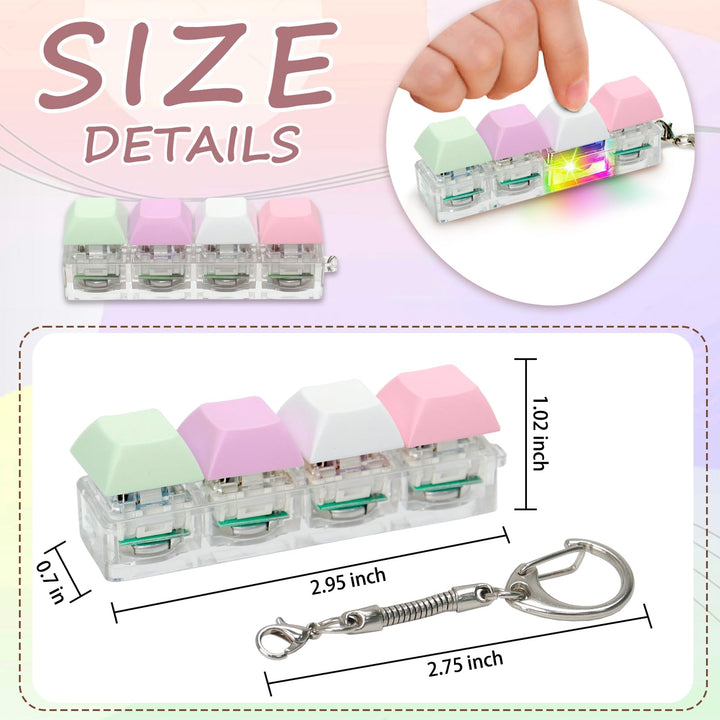 Keyboard Fidget Toys for Adults Keyboard Clicker with LED Light Keychain Fidget Sensory Fun Toys