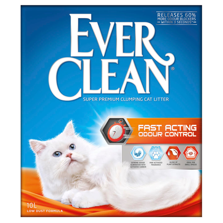 Ever Clean Clumping Cat Litter, Fast Acting Odour Control, Ideal for small spaces, Scented for long-lasting freshness, 10L